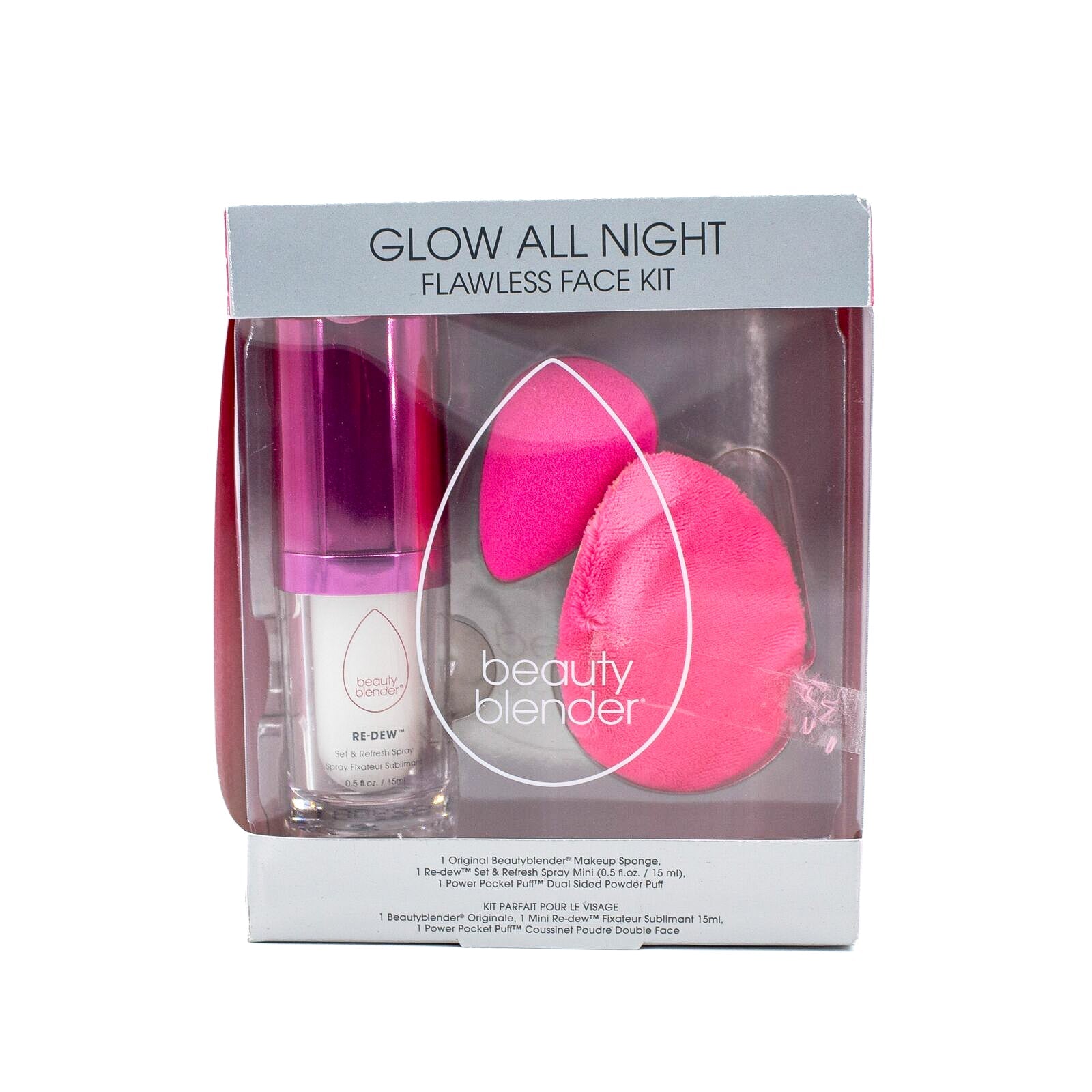 Kit Beautyblender Glow All Night Flawless Face de 0.5 oz - Caja Imperfect