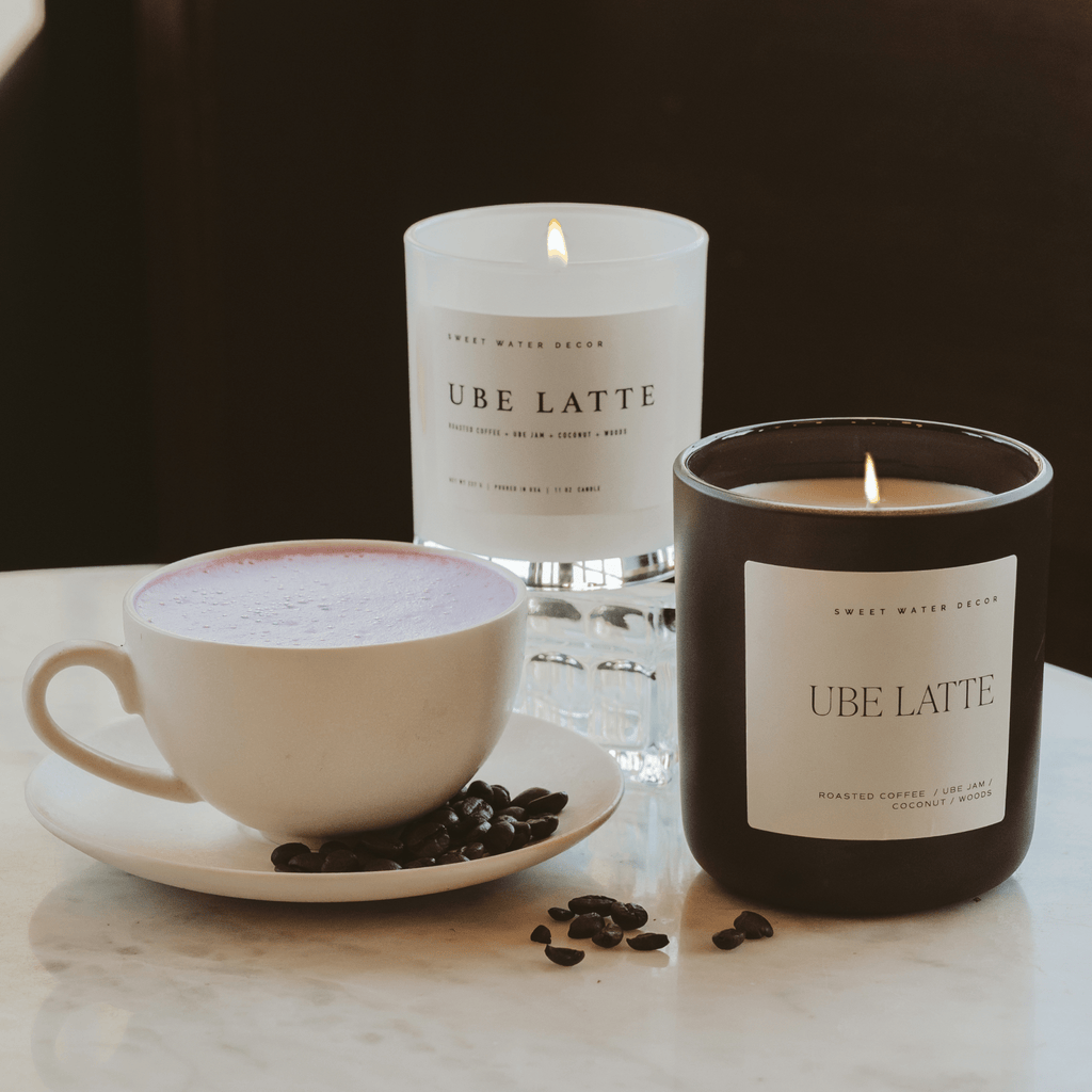 Ube Latte Soy Candle - Brown Matte Jar - 15 oz