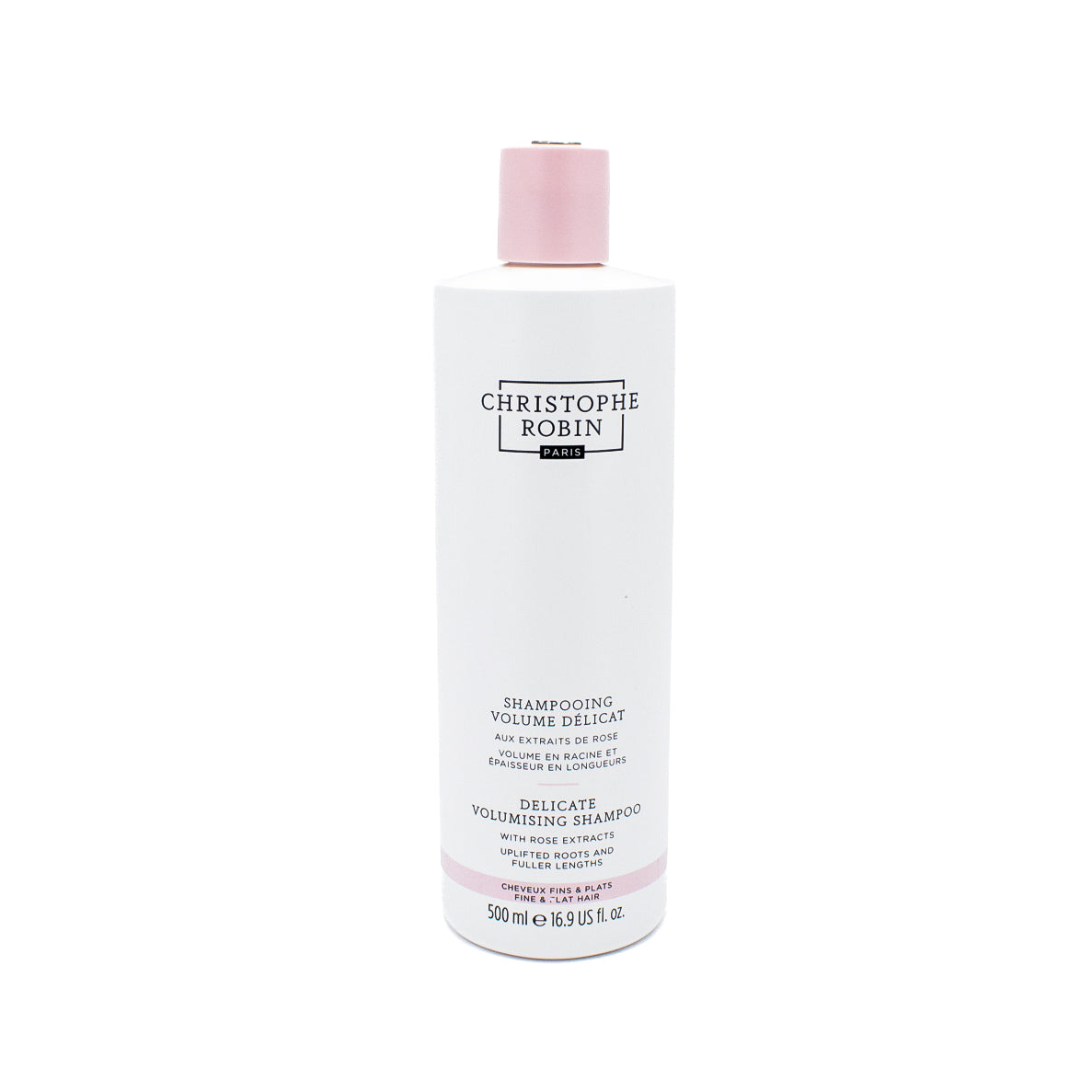 Champú voluminizador delicado con extractos de rosa de CHRISTOPHE ROBIN, 500 ml (16.9 oz) - Sin dosificador