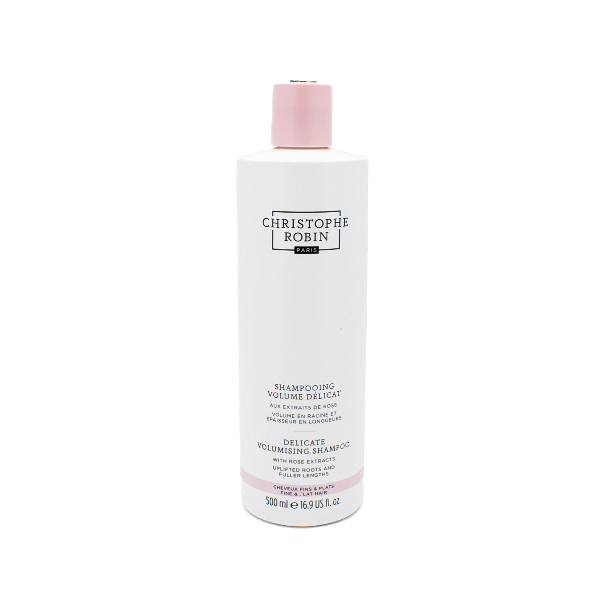 Champú voluminizador delicado con extractos de rosa de CHRISTOPHE ROBIN, 16.9 oz (falta una pequeña cantidad)