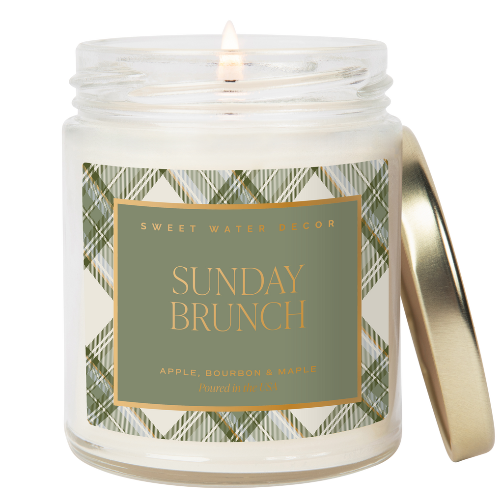 Sunday Brunch Soy Candle - Clear Patterned Jar - 9 oz