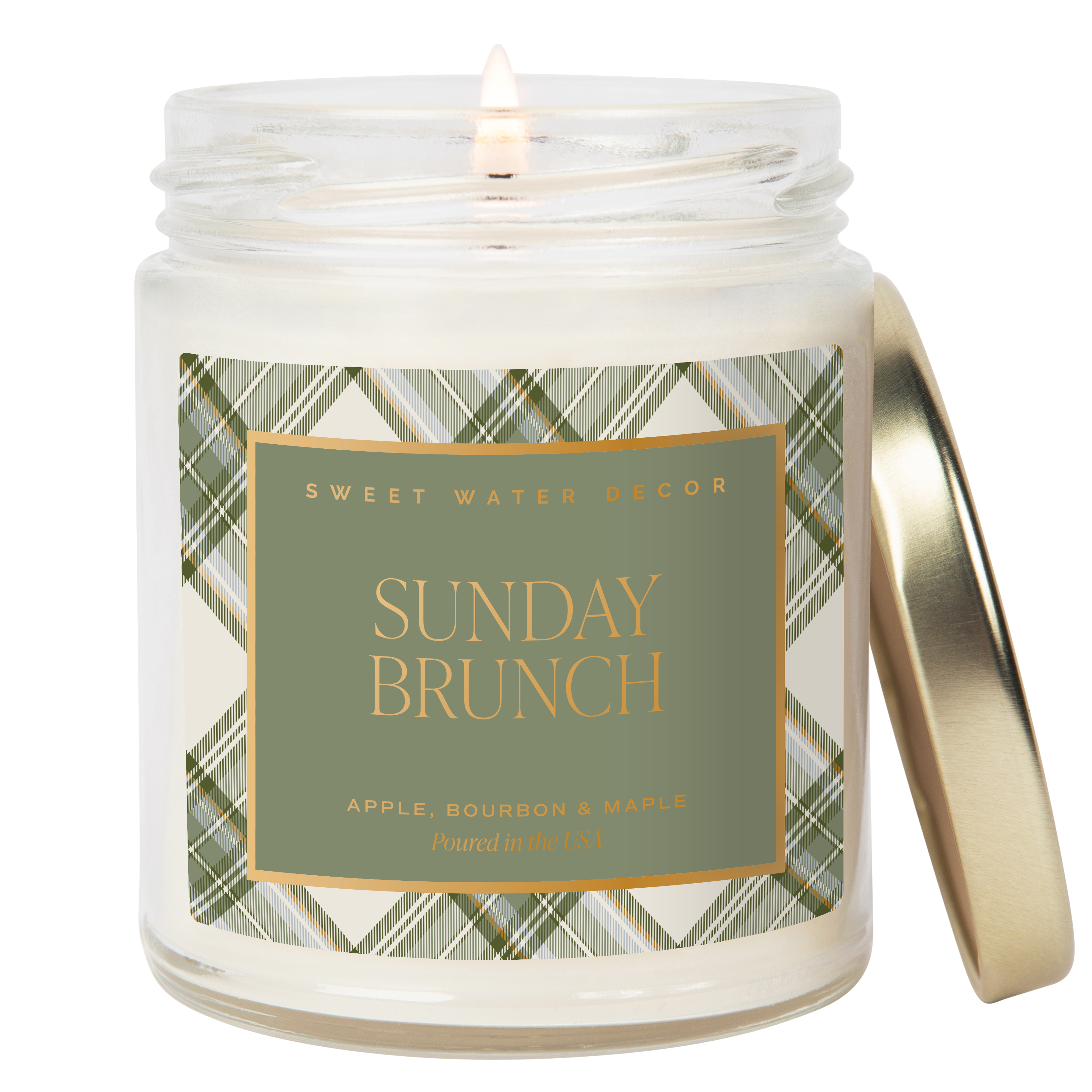 Sunday Brunch Soy Candle - Clear Patterned Jar - 9 oz