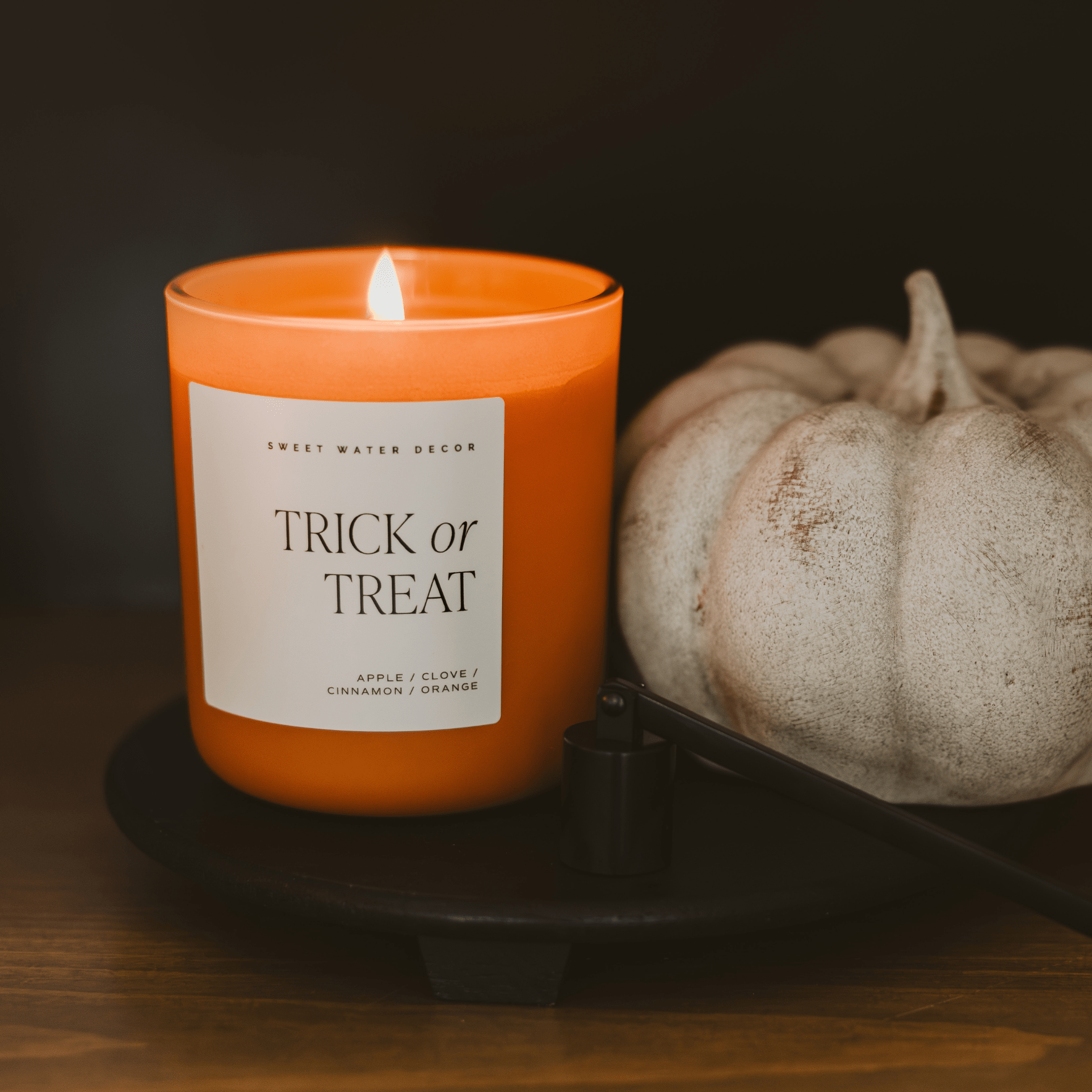 Trick or Treat Soy Candle - Orange Matte Jar - 15 oz