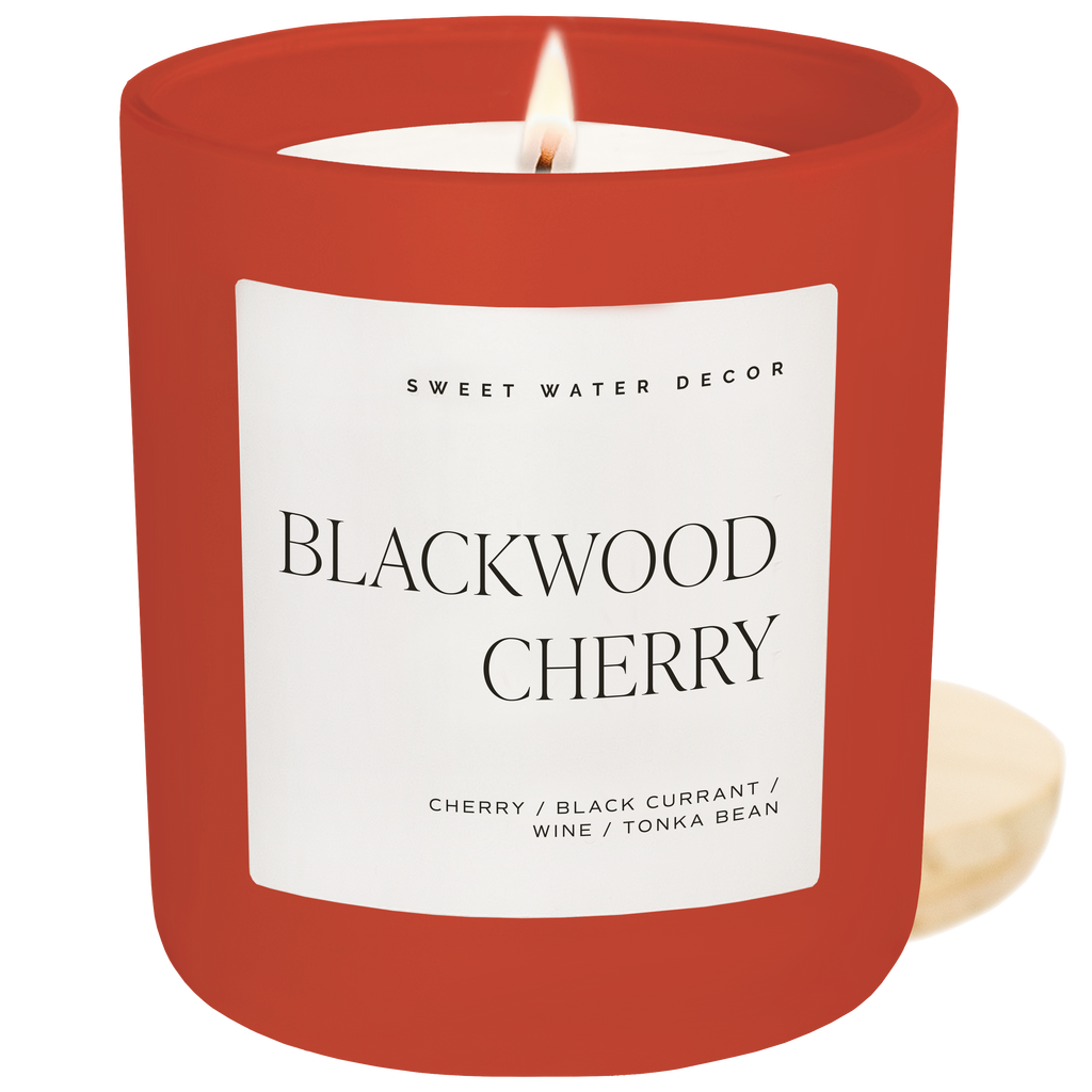 Blackwood Cherry Soy Candle - Red Matte Jar - 15 oz