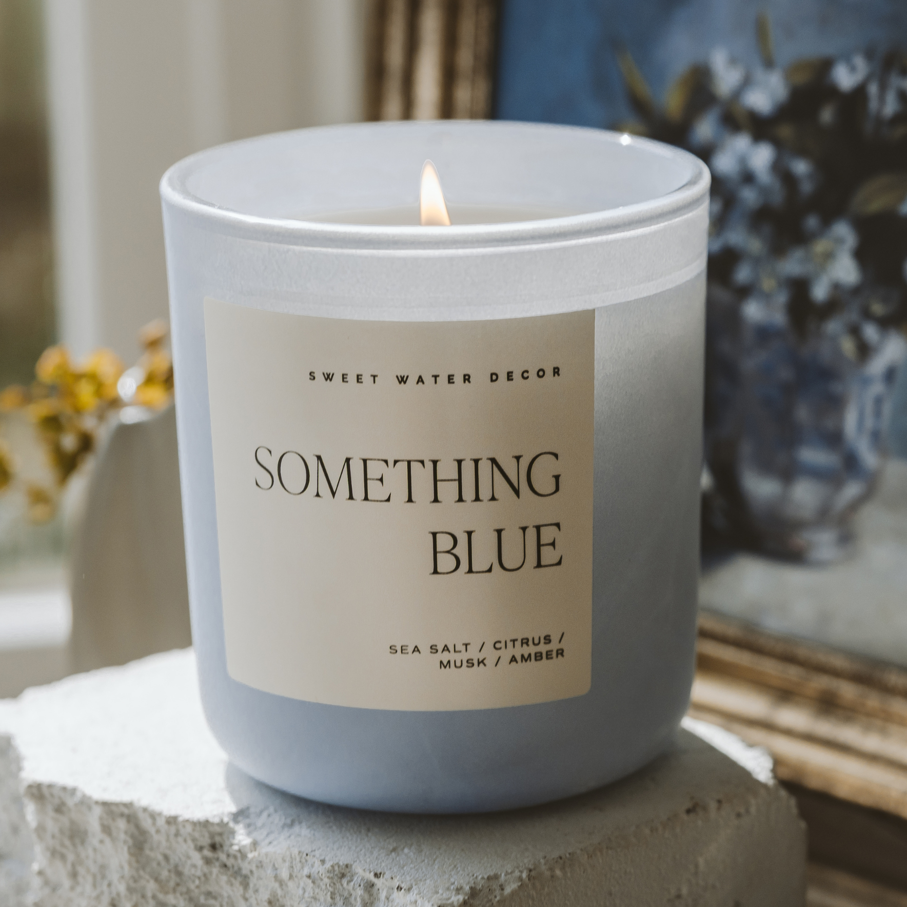 Something Blue Soy Candle - Blue Matte Jar - 15 oz (Salt and Sea)