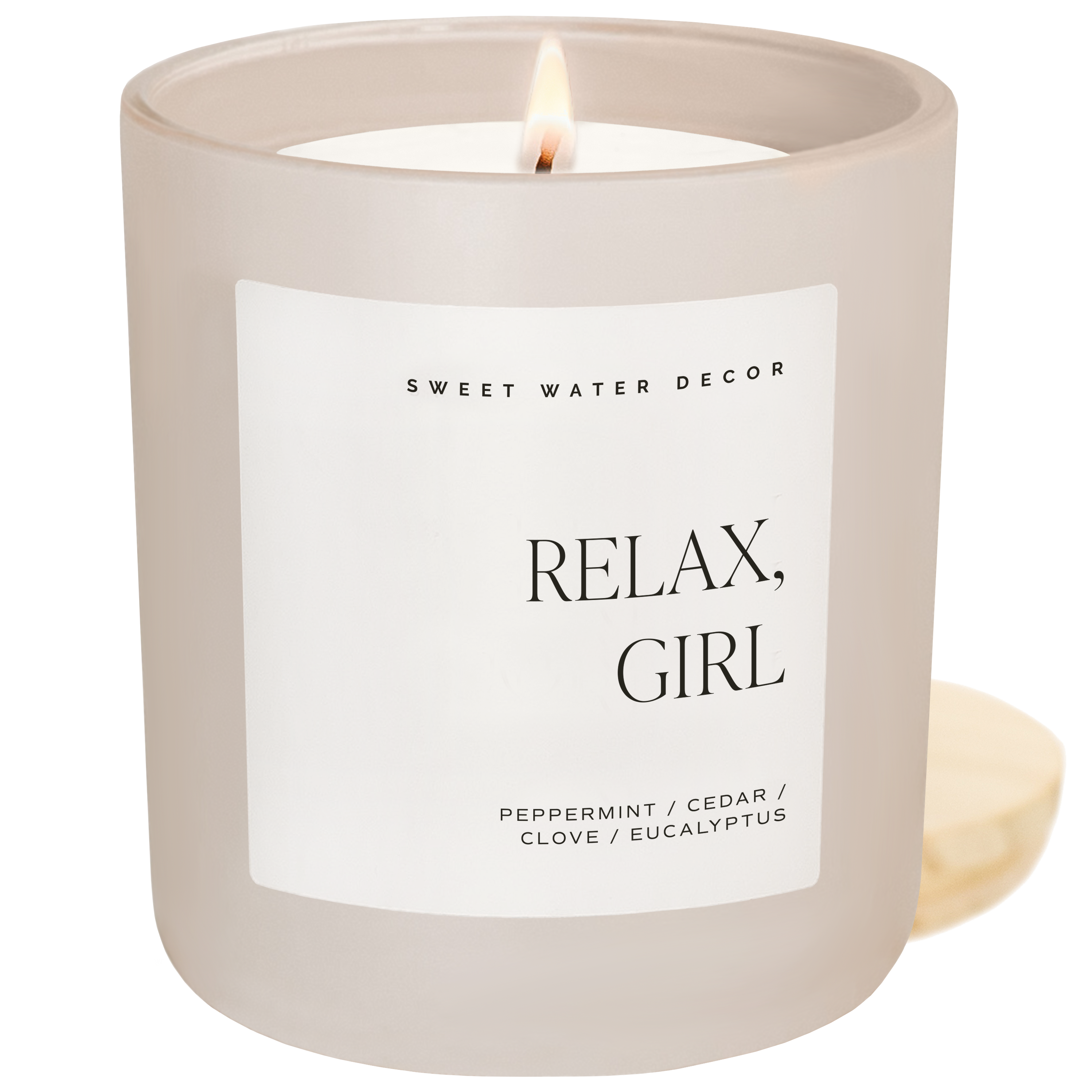 Relax Girl Soy Candle - Tan Matte Jar - 15 oz (Relaxation)