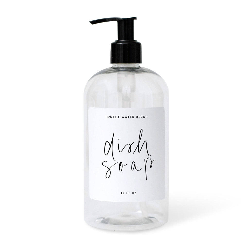 Dispensador de jabón lavavajillas de plástico transparente de 16 oz - Marca blanca
