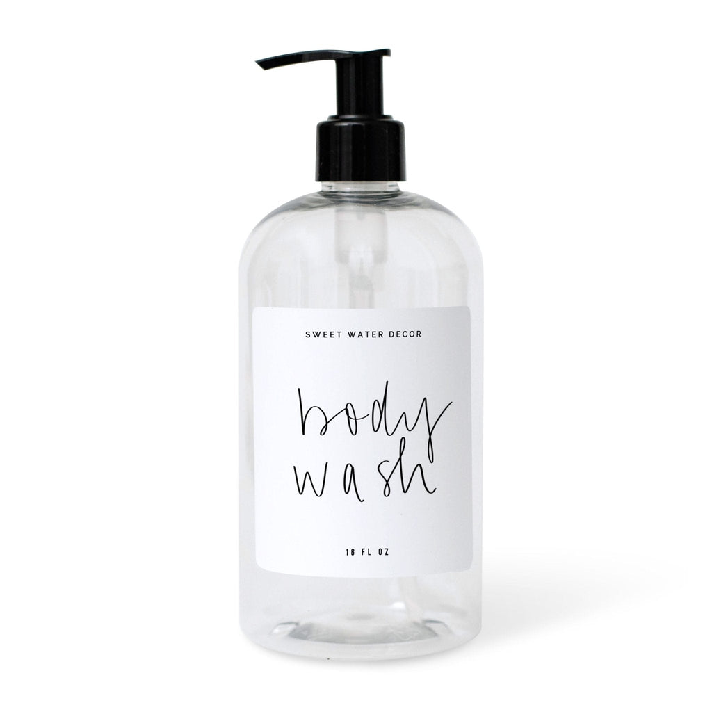Dispensador de gel de ducha de plástico transparente de 16 oz - Marca blanca