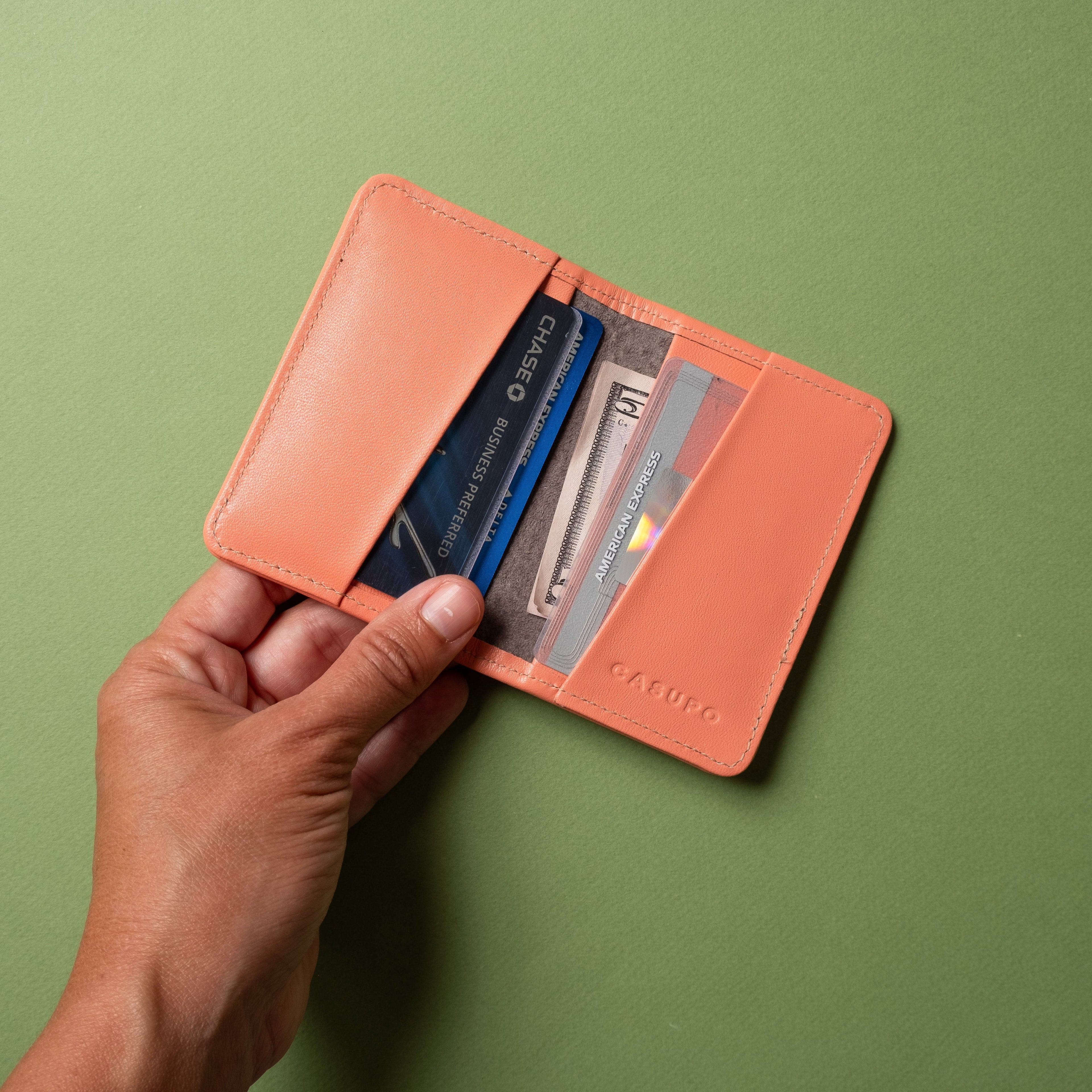 Cartera plegable compacta con protección RFID - Rosa