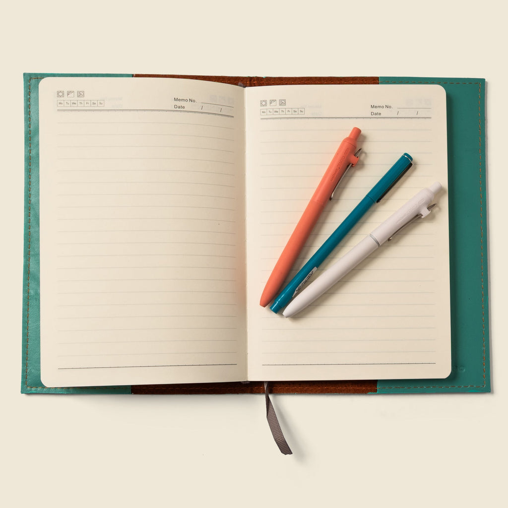 Refillable A5 Leather Notebook Cover – Teal