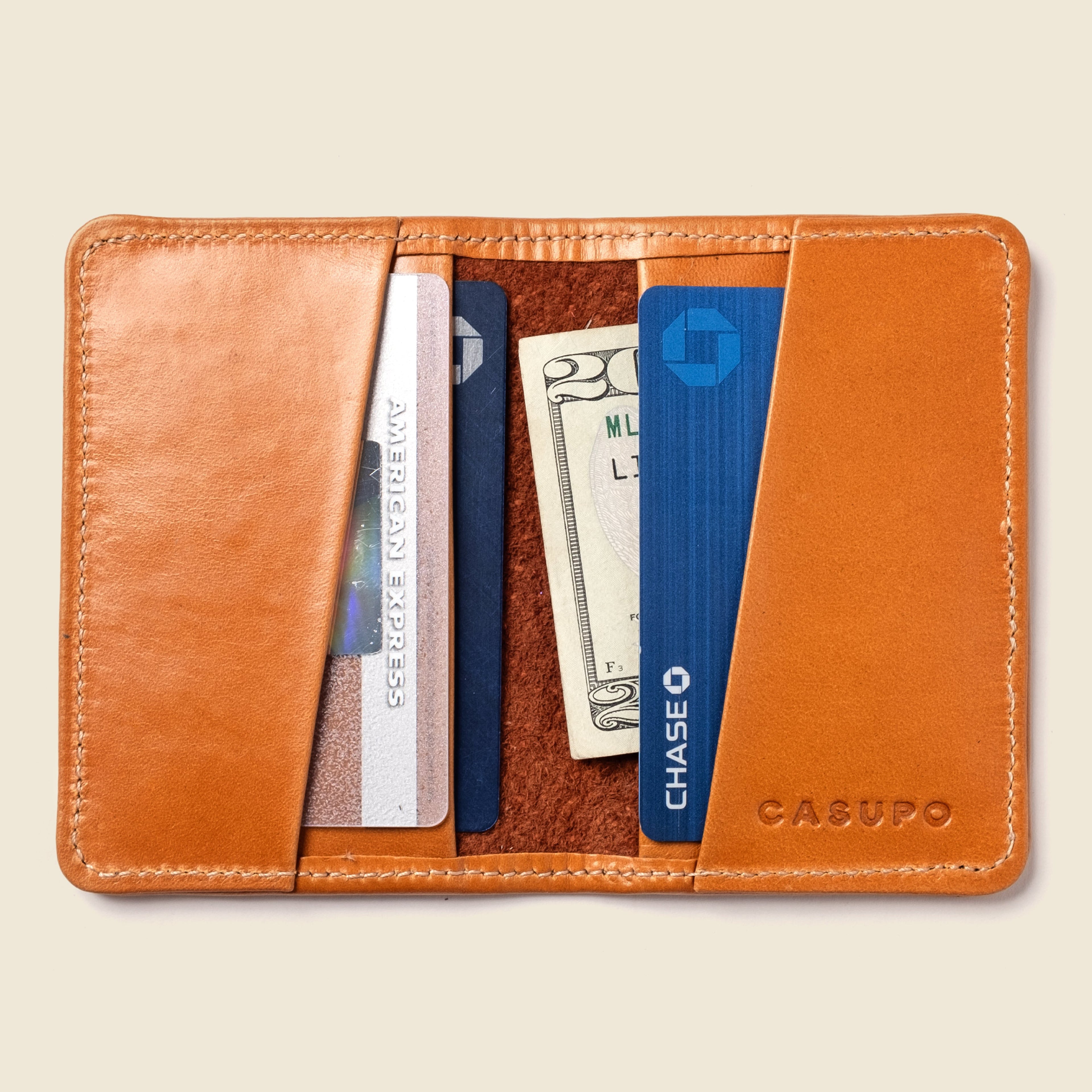 Cartera plegable compacta con protección RFID - Miel