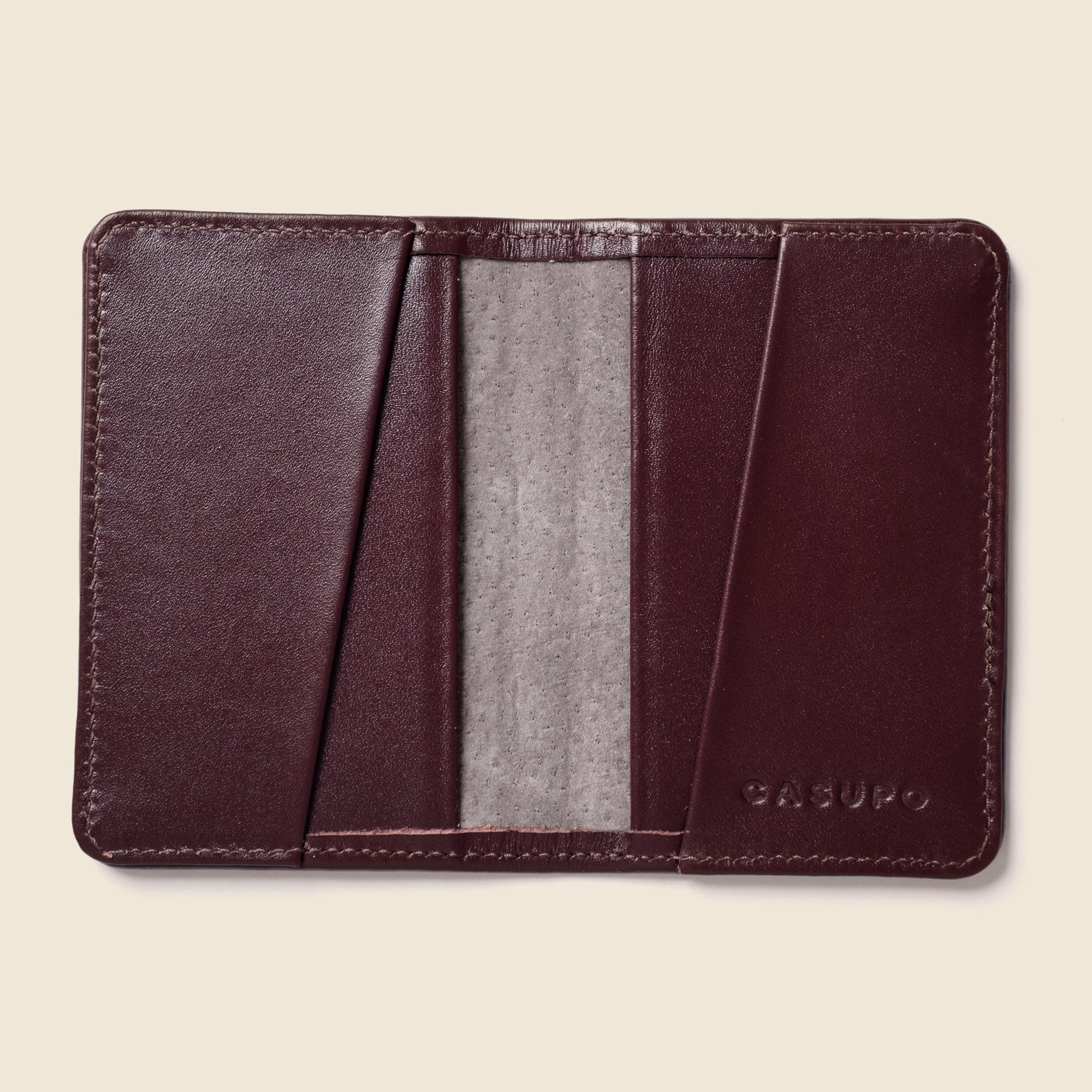 Cartera compacta plegable con protección RFID - Burdeos