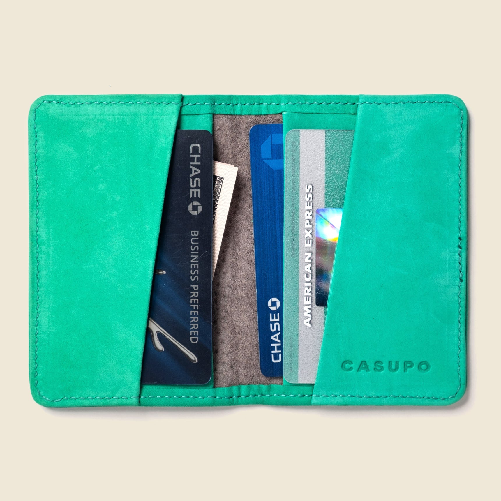 Cartera plegable compacta con protección RFID - Menta