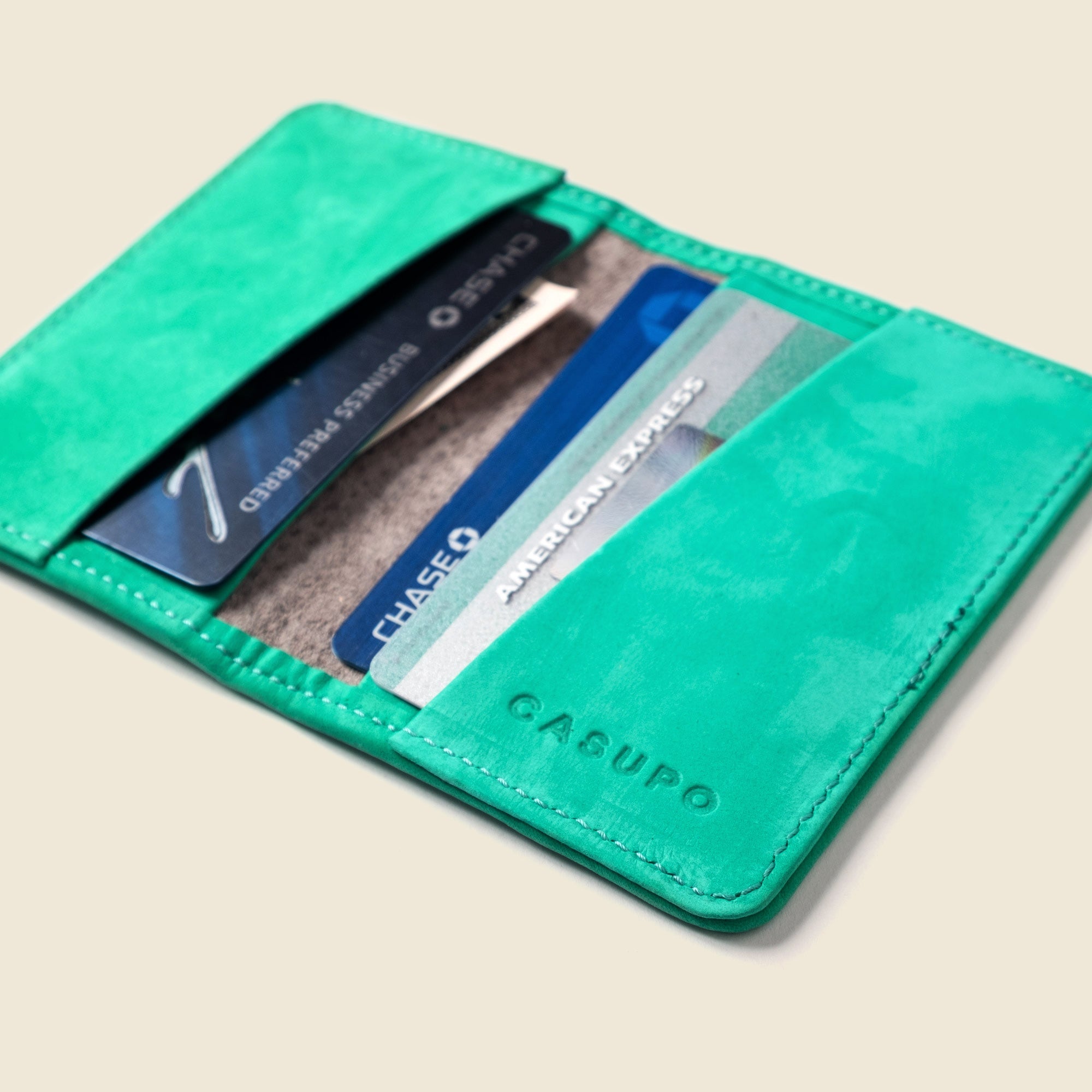 Cartera plegable compacta con protección RFID - Menta