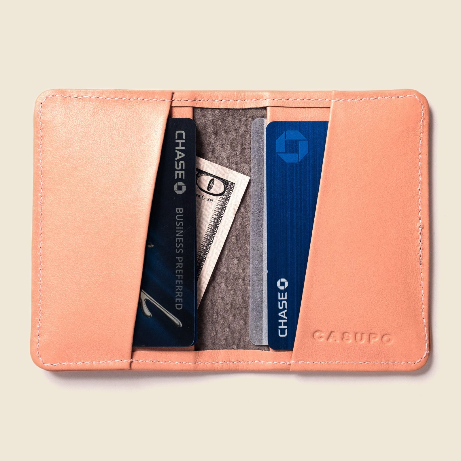 Cartera plegable compacta con protección RFID - Rosa suave
