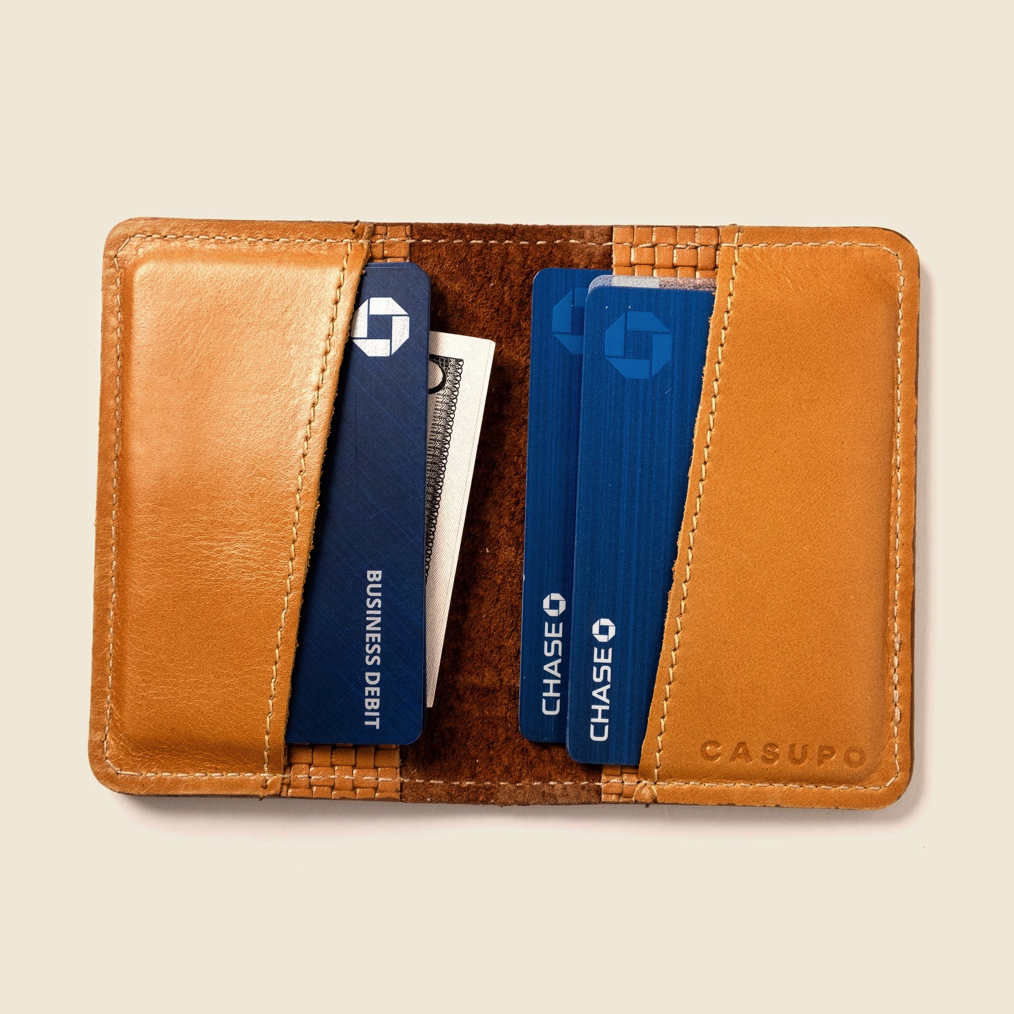 Cartera plegable compacta con protección RFID - Edición limitada en color canela