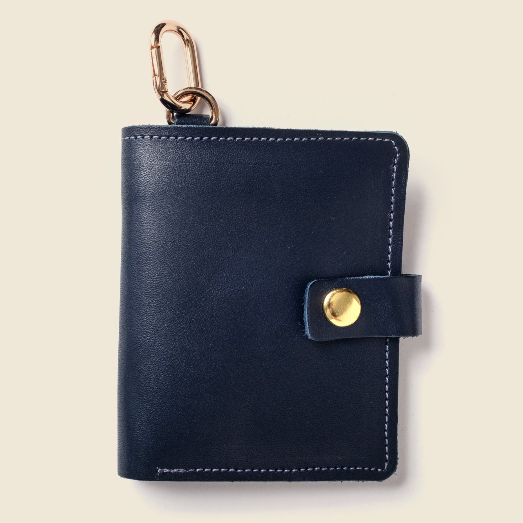 Cartera con cierre a presión y llavero - Azul marino
