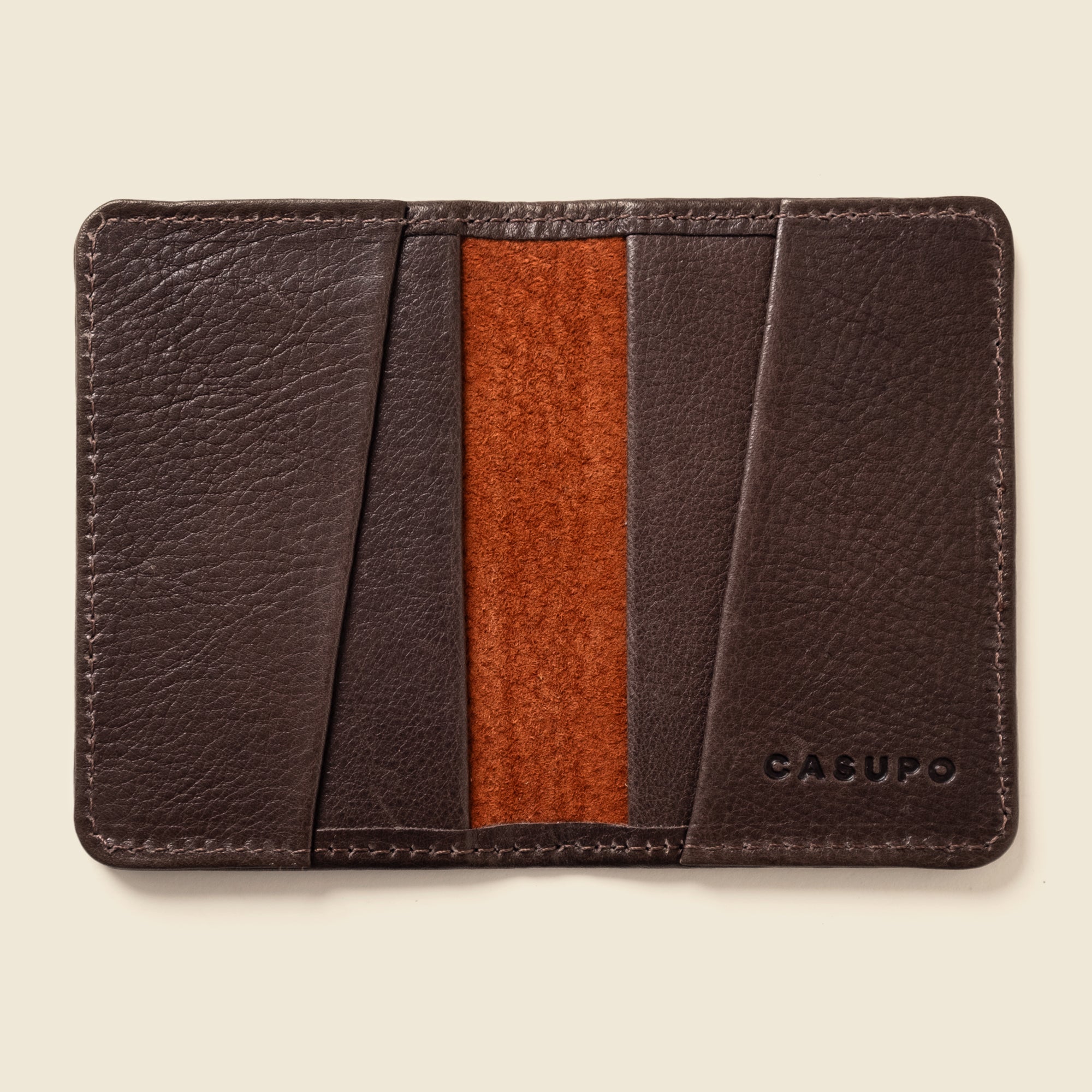 Cartera plegable compacta - Marrón