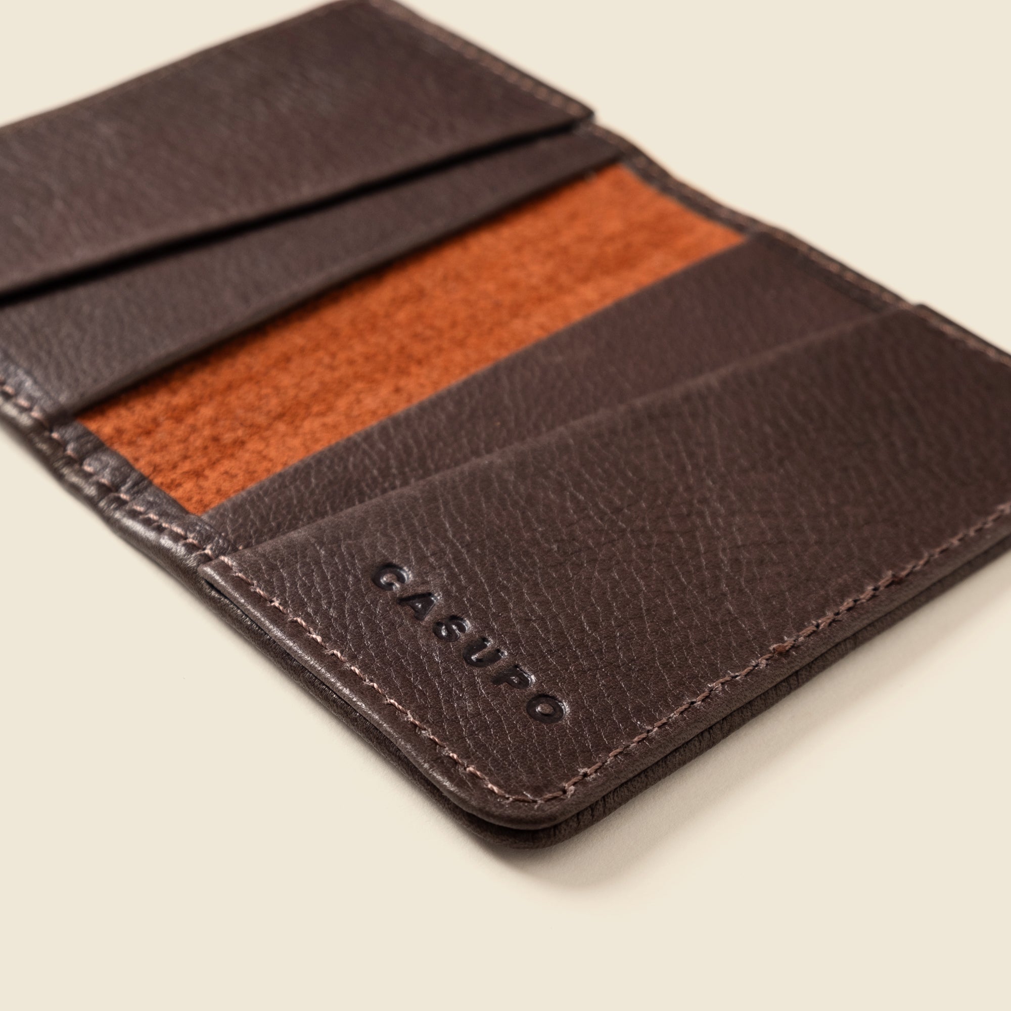Cartera plegable compacta - Marrón