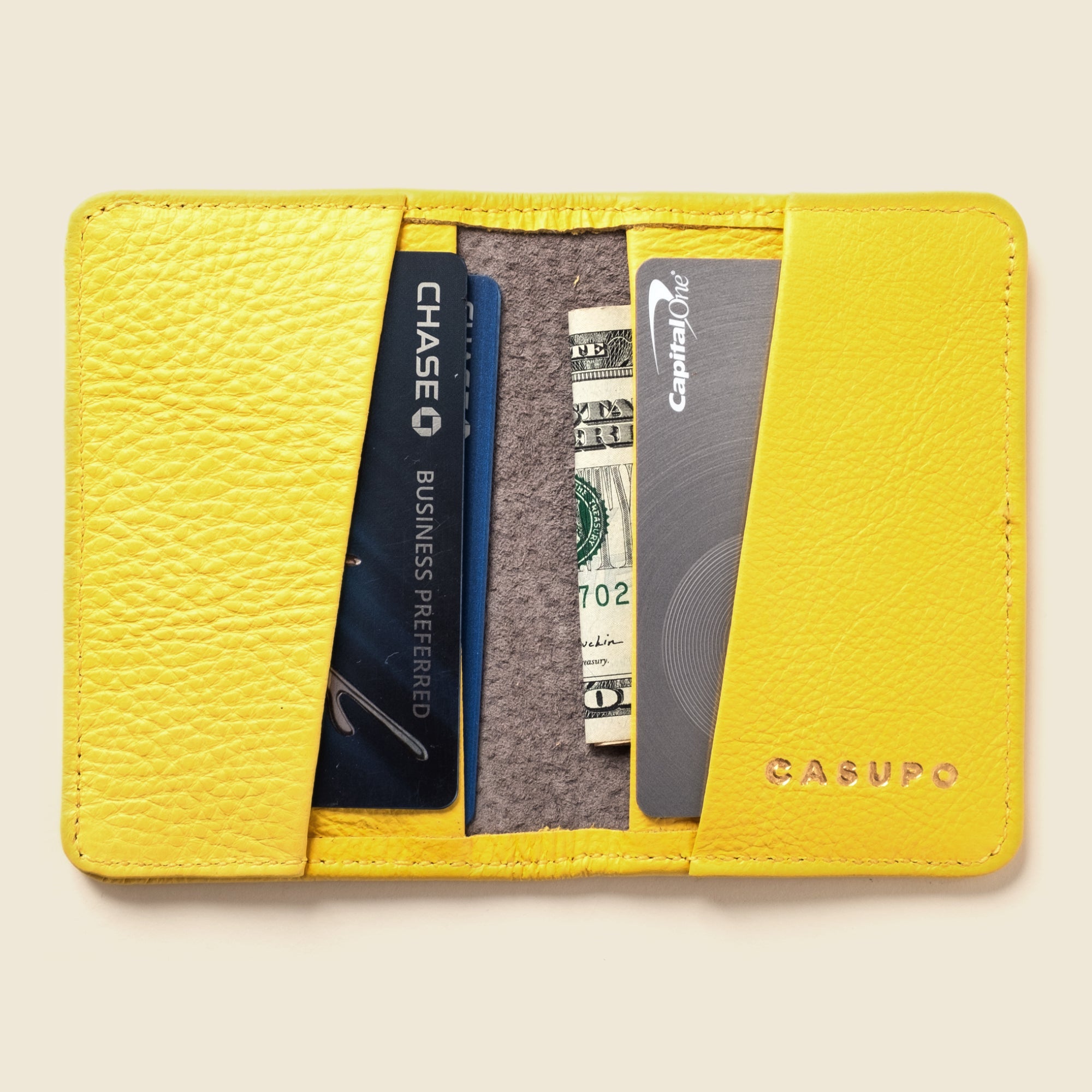 Cartera plegable compacta con protección RFID - Amarillo soleado