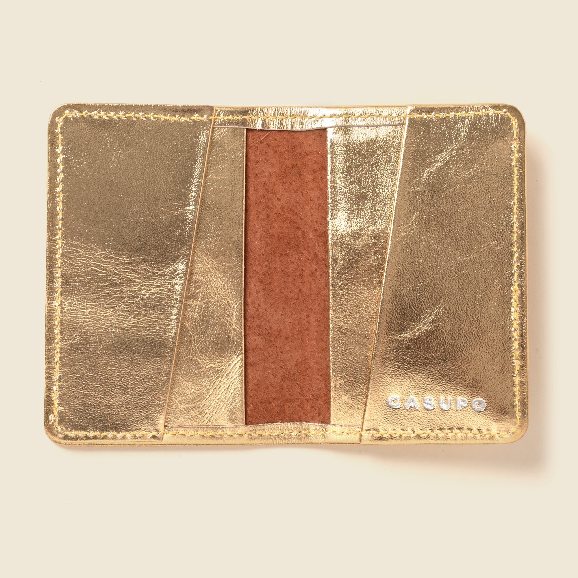 Cartera plegable compacta con protección RFID - Dorada