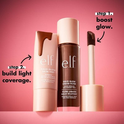 e.l.f. Halo Glow Liquid Filter Highlighter 5.5 Medium/Tan 1.06 fl oz - New