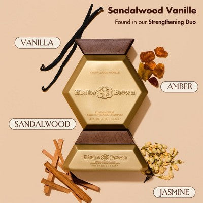 Mascarilla fortalecedora fundamental Blake Brown con fragancia de sándalo, vainilla y vainilla cálida, 236 ml (8 onzas líquidas) - Nueva