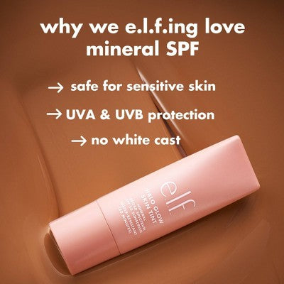 e.l.f. Halo Glow Skin Tint Foundation Mineral SPF 50 2 Fair Warm 1 fl oz - Imperfect Box