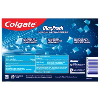 Pasta dental Colgate Max Fresh Menta refrescante, 170 ml (paquete de 3) - Caja imperfecta