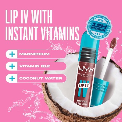 NYX Professional Makeup Lip IV Hydrating Lip Gloss Stain Espresso Soak 0.16 fl oz - New