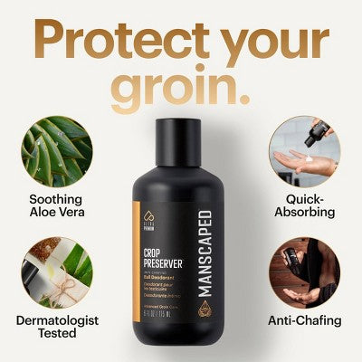 MANSCAPED Crop Preserver Men's Groin; Body Deodorant Moisturizer 6 fl oz - New