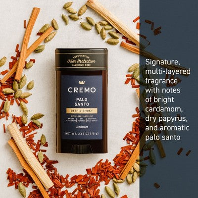 Cremo Desodorante Sólido Palo Santo 2.65oz - Nuevo