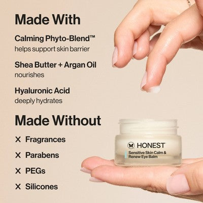 Honest Beauty Calm & Renew Melting Eye Balm with Calming Phyto-Blend 0.5oz - New
