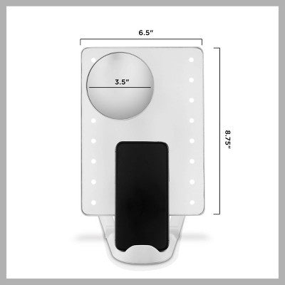 Espejo de maquillaje para redes sociales con iluminación LED Hollywood de Conair, blanco - Imperfect Box