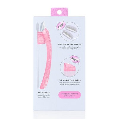 Maquinilla de afeitar reutilizable Billie con mango y soporte magnético para mujer, 5 recambios de cuchillas - Nueva