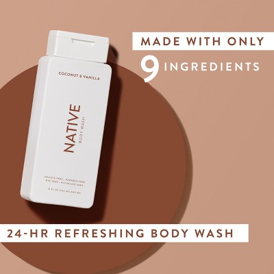 Jabón corporal Native de coco y vainilla sin sulfatos, 500 ml (envase imperfecto)