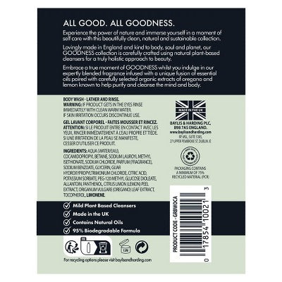 Jabón corporal Baylis &amp; Harding Goodness Oud Cedar &amp; Amber - 500 ml