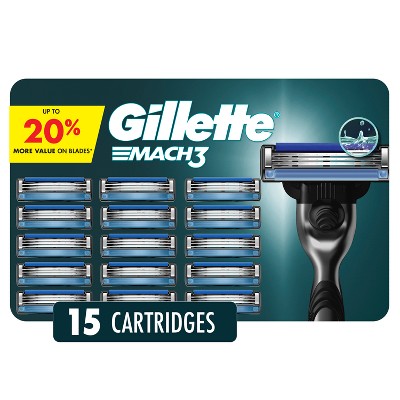 Repuestos de cuchillas de afeitar Gillette Mach3 para hombre (15 unidades) - Sin caja
