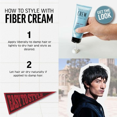 Crema para peinar el cabello American Crew Fiber, 3.3 fl oz - Envase imperfecto