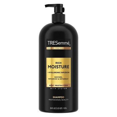 Champú hidratante Tresemmé Rich Moisture con dosificador para cabello seco, 1 litro y medio (envase imperfecto)
