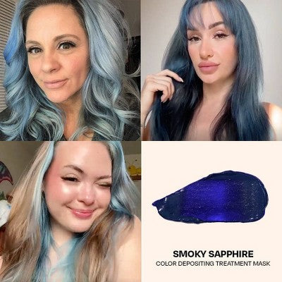 Overtone Smoky Sapphire Hair Mask- Semi-Permanent Hair Dye & Color Conditioner Misty Turquoise for Brown & Blonde Hair - New