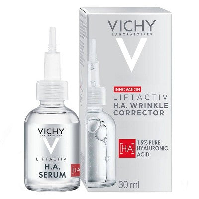 Vichy LiftActiv 1.5% Hyaluronic Acid Wrinkle Corrector, Hyaluronic Acid Face Serum with Vitamin C  1.01 fl oz - Imperfect Box
