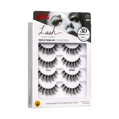 KISS Products Lash Couture 3D Volume False Eyelashes Robe 4ct - New