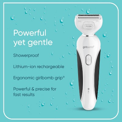 Conair Girlbomb Wet and Dry Cordless Rechargeable Foil Body Shaver with Facial,Eyebrow and Bikini Trimmer Attachments Set - 5pc