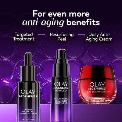 Olay Regenerist Anti-Aging Night Serum, Hydrating & Wrinkle Correcting Treatment 1 fl oz - New