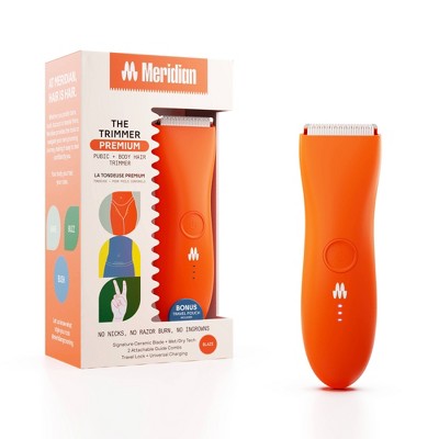 Meridian Trimmer Premium Pubic; Body Hair Trimmer for Men & Women Below-the-Belt Groomer, Ball Trimmer, Bikini Trimmer, Bonus Pouch Blaze - Imperfect Box
