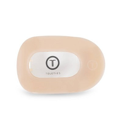 TELETIES Horquilla para el pelo redonda plana mediana color beige almendra - Nuevo