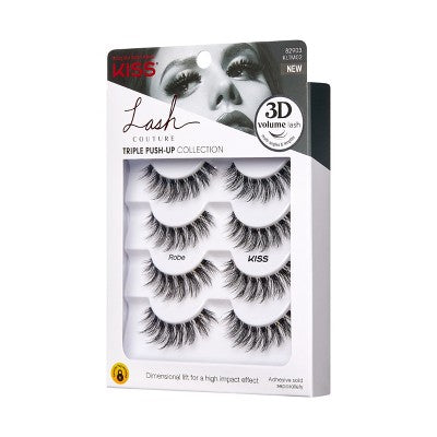 KISS Products Lash Couture 3D Volume False Eyelashes Robe 4ct - New