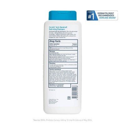 Champú anticaspa para el cuero cabelludo CeraVe, 355 ml (12 onzas líquidas) - Envase imperfecto