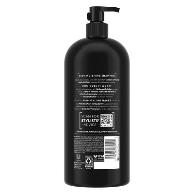Champú hidratante Tresemmé Rich Moisture con dosificador para cabello seco, 1 litro y medio (envase imperfecto)